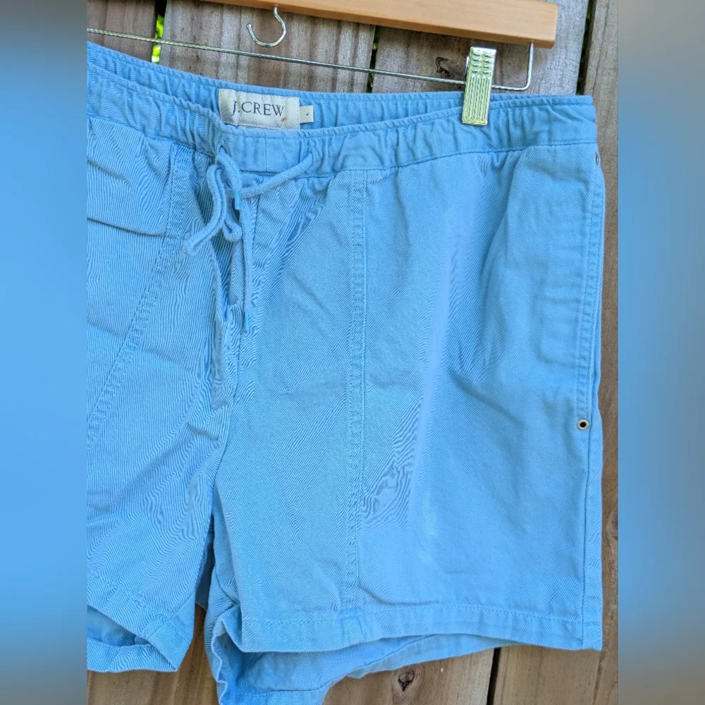 J Crew Blue Tie Waist Cotton Women's Shorts